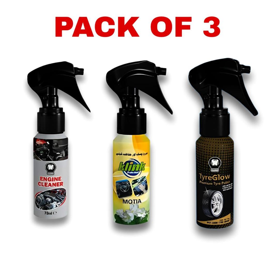 Car Cleaning Essentials, Pack Of 3