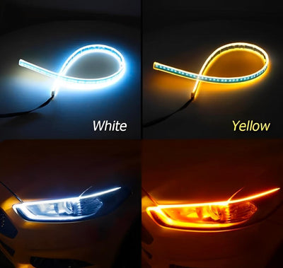 Trending Hub Universal Bike Strip Light – Dual Color Turn Signal (Yellow & White)