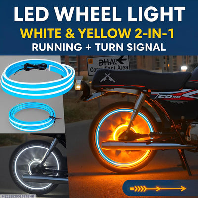 Trending Hub Universal Bike Strip Light – Dual Color Turn Signal (Yellow & White)