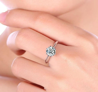 Silver Plated Zircon Adjustable Ring
